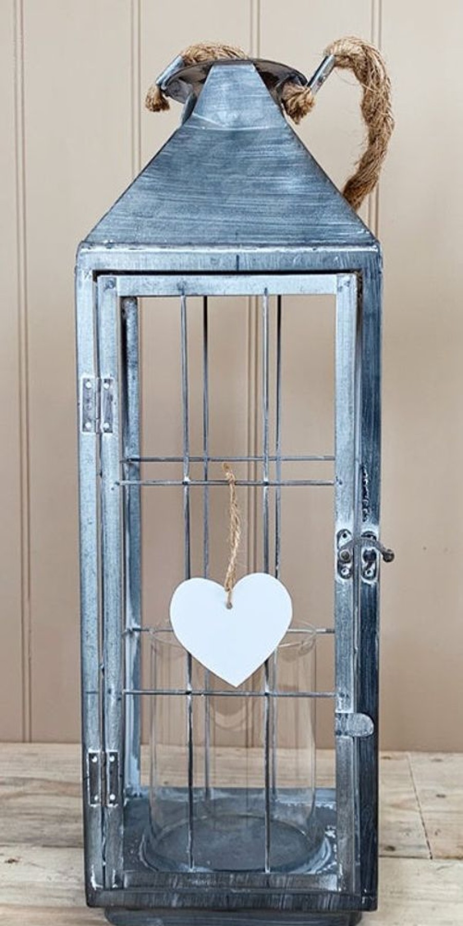 Garden Blooming Botanicals | Metal Lantern With White Heart