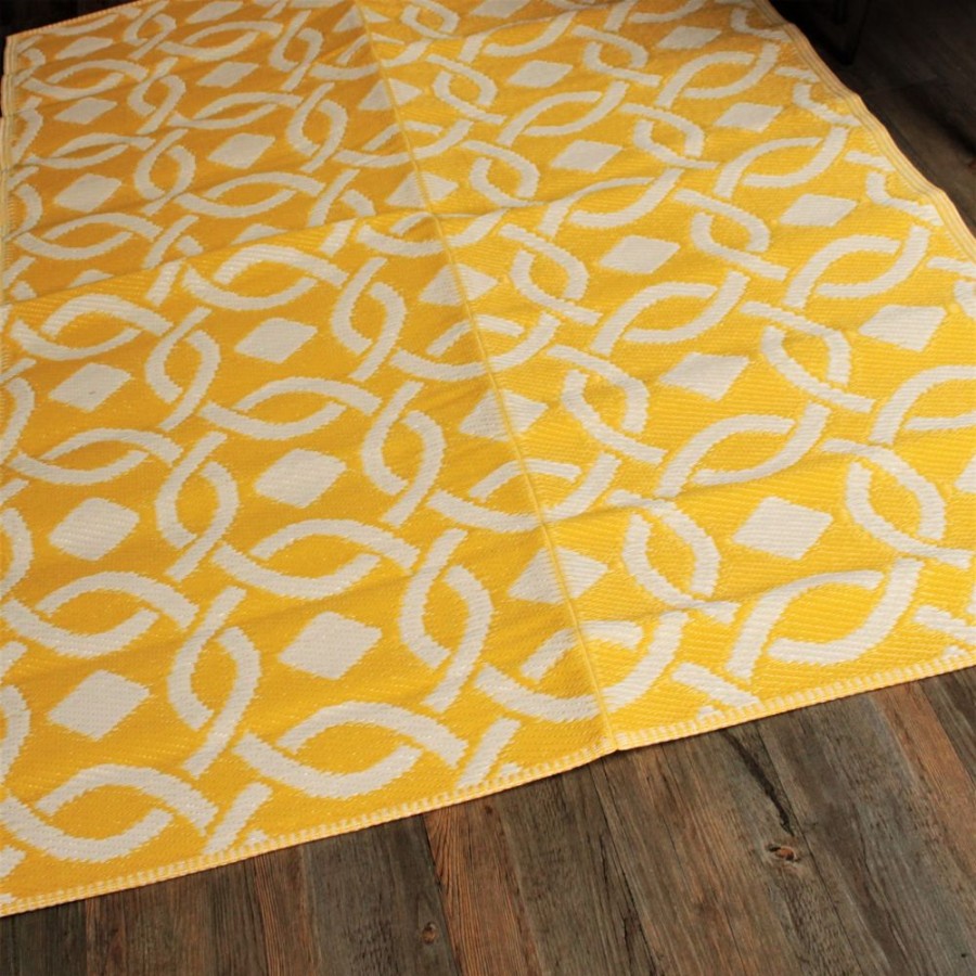 Garden Blooming Botanicals | Yellow Woven Rug