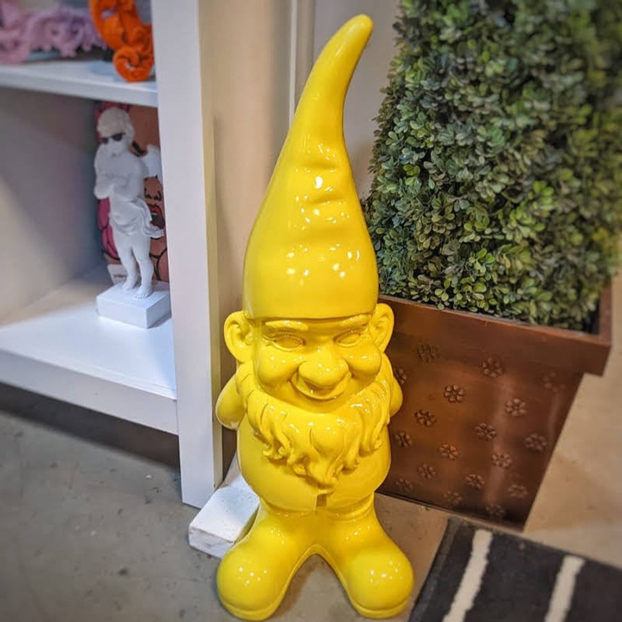 Outdoor Living Hurst House Trading | Large Yellow Standing Gnome