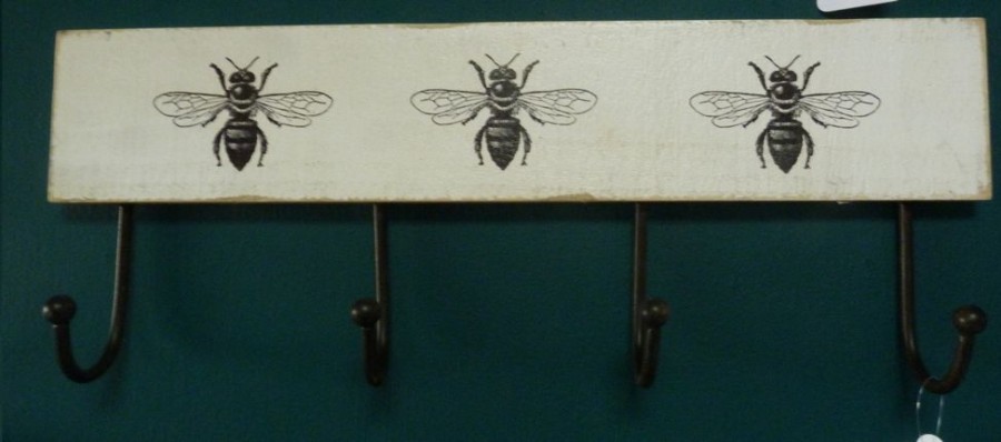 Home Decor Hooked! | Bee 4 Hooks On Plaque